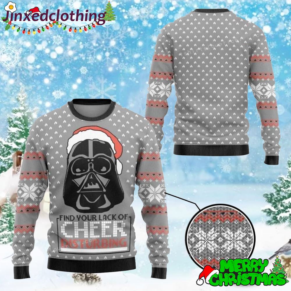 Star Wars Darth Vader Find Your Lack Of Cheer Disturbing Christmas Ugly Sweater Party 